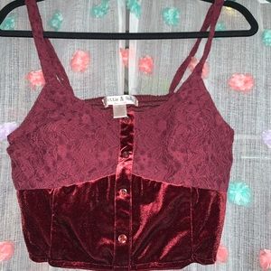 Cute red velvet mini crop top